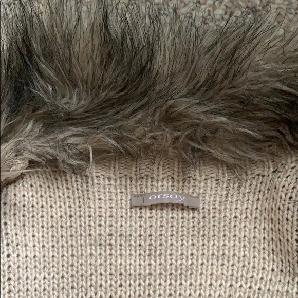 Open cardigan with faux fur collar - Picture 7 of 7